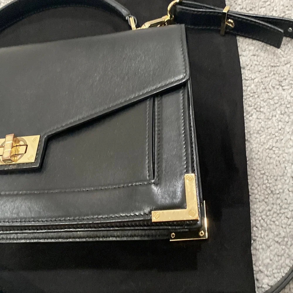 The Kooples medium black leather Emily Bag - Picture 5 of 17